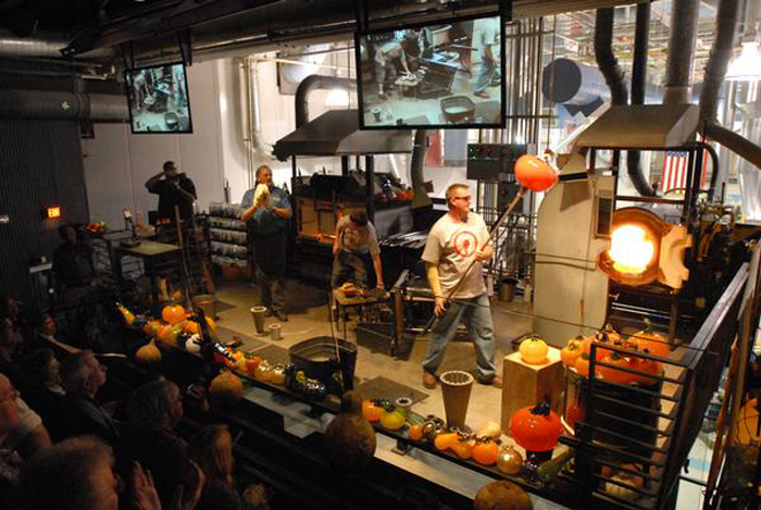 glass pumpkin blowing